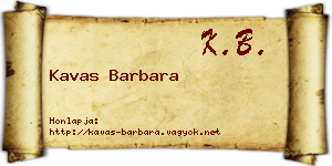 Kavas Barbara névjegykártya