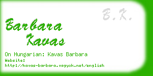 barbara kavas business card